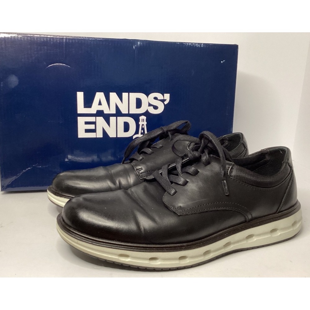 Land's End Men's Sport Oxford Size 9 Black White Worn